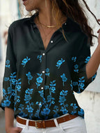 Blouse met print, los silhouet en lange mouwen