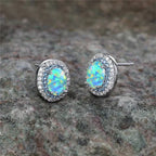 Antique-Style Round Turquoise Stud Earrings