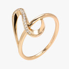 Rose Gold Tone Ring with Fine Zircon Stones