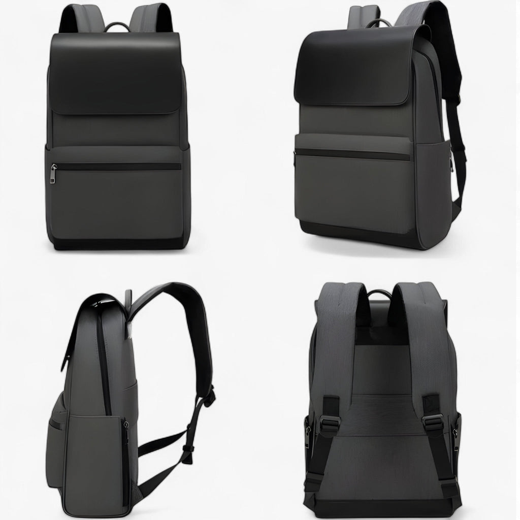 Matte Black Shock-Resistant Hard Shell Laptop Backpack