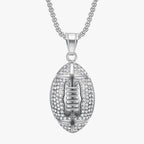 Roestvrijstalen ketting met rugbybalhanger