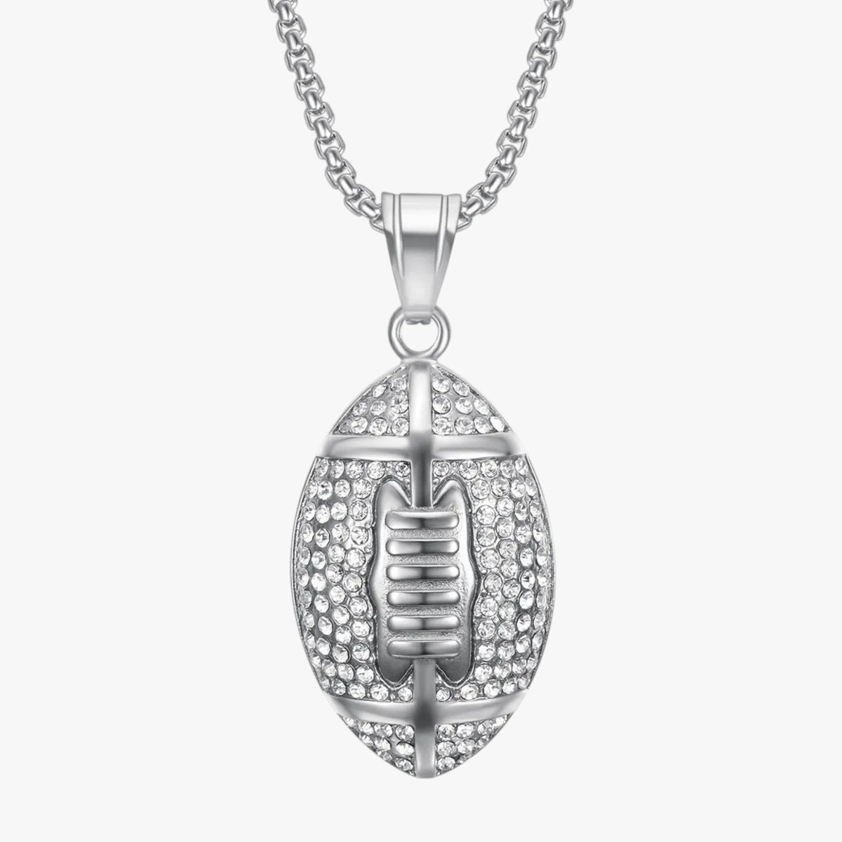 Roestvrijstalen ketting met rugbybalhanger