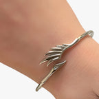 Sterling Silver Bracelet with Gold-Tone Feather Charm