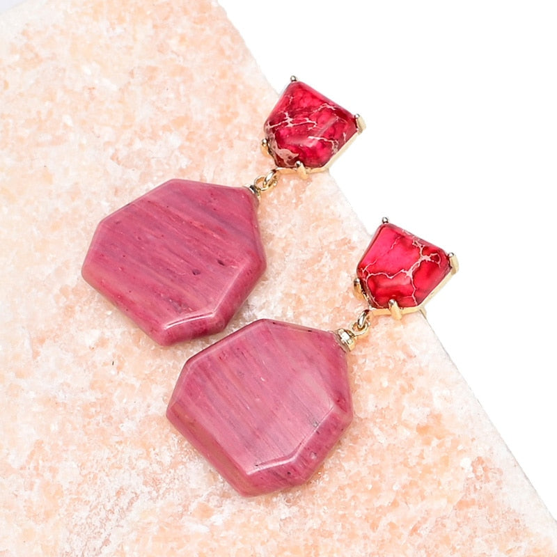 Oorhangers met rhodochrosiet