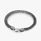 Handgeweven vossenstaartarmband in sterling zilver, 5 mm