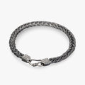 Handgeweven vossenstaartarmband in sterling zilver, 5 mm