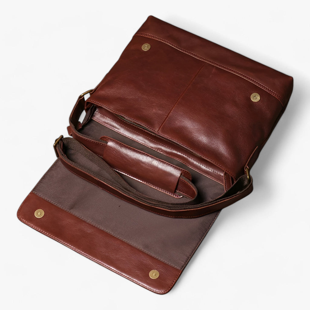 Timeless Durable Leather Messenger Shoulder Bag