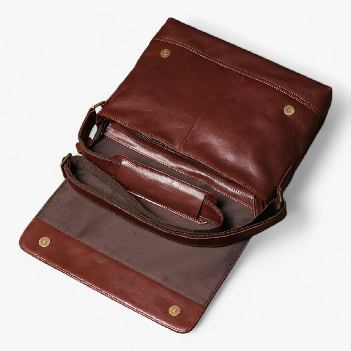 Timeless Durable Leather Messenger Shoulder Bag