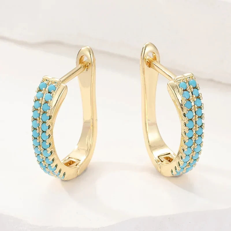 Turquoise Classic Hoop Earrings
