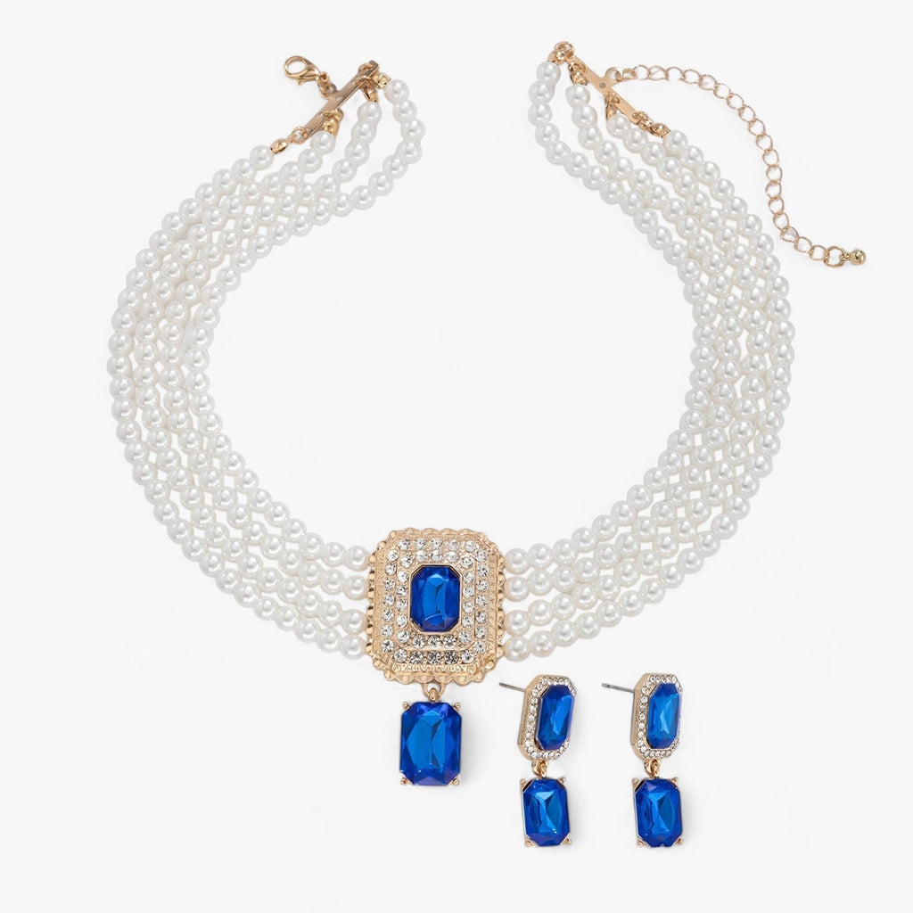 Multi-Layer Pearl Necklace and Earring Set