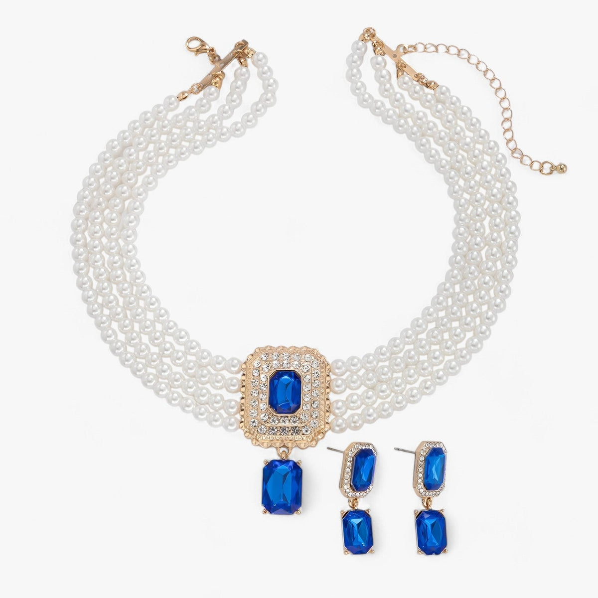 Multi-Layer Pearl Necklace and Earring Set