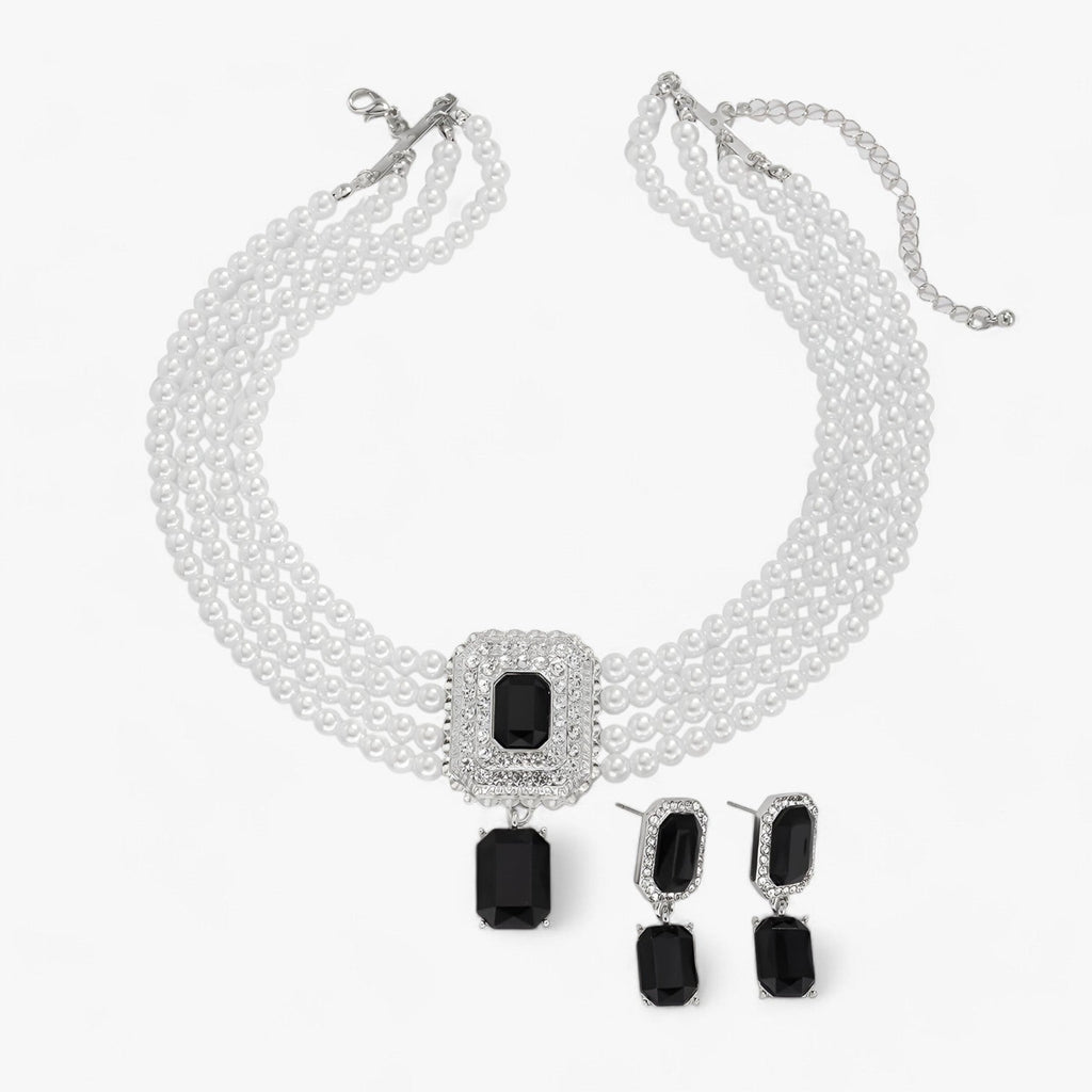 Multi-Layer Pearl Necklace and Earring Set