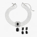 Multi-Layer Pearl Necklace and Earring Set