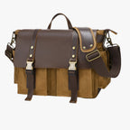 Men's Vintage-Style Messenger Bag with Tablet Compartment