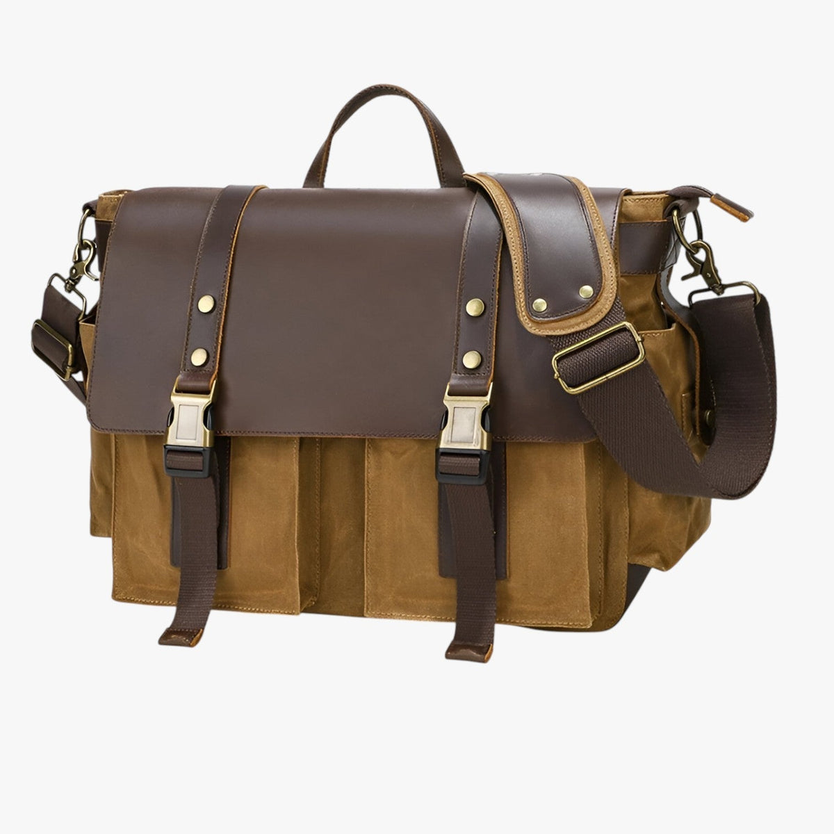 Men's Vintage-Style Messenger Bag with Tablet Compartment