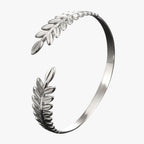 Laurel Leaf Cuff Bracelet with Adjustable Fit