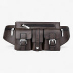 Men's Leather Belt Bag with Spacious Front Pocket