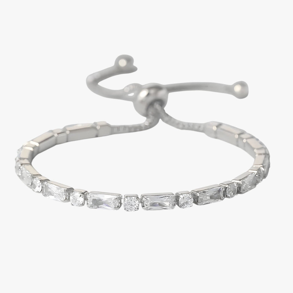 Geometric Open Cuff Bracelet with Zircon Detail