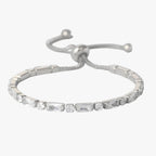 Geometric Open Cuff Bracelet with Zircon Detail