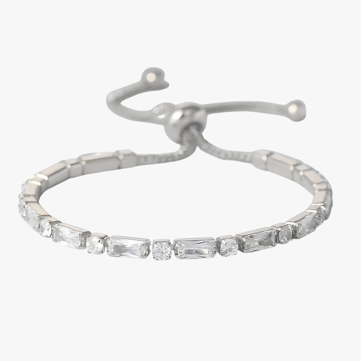 Geometric Open Cuff Bracelet with Zircon Detail
