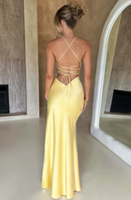 Spaghetti Strap Open-Back High-Slit Maxi Dress