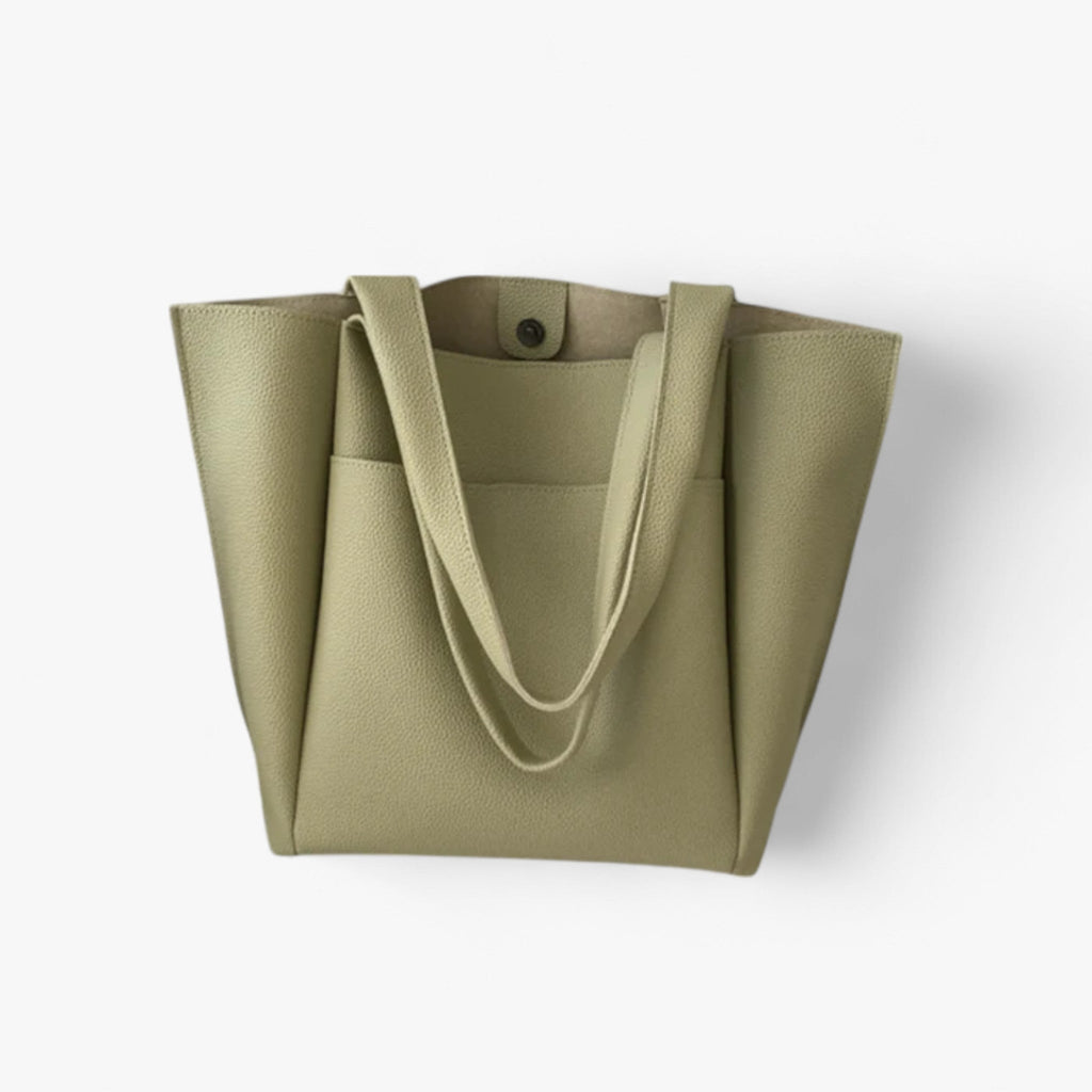 Minimalist Textured Vegan Leather Tote Shoulder Bag