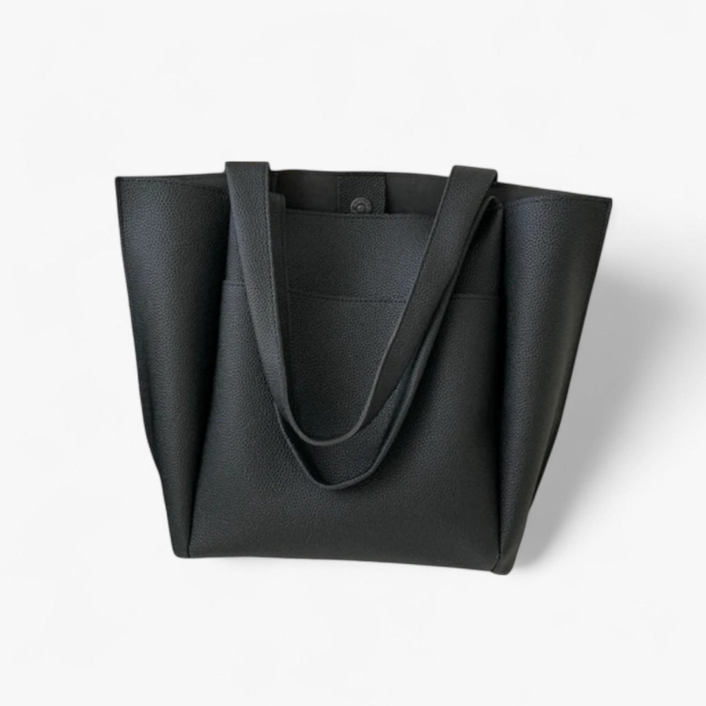 Minimalist Textured Vegan Leather Tote Shoulder Bag