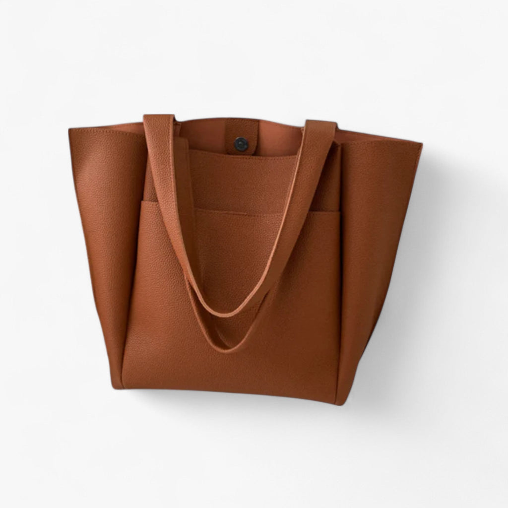 Minimalist Textured Vegan Leather Tote Shoulder Bag