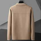Tailored Knit Cardigan with Contrast Trim Detailing