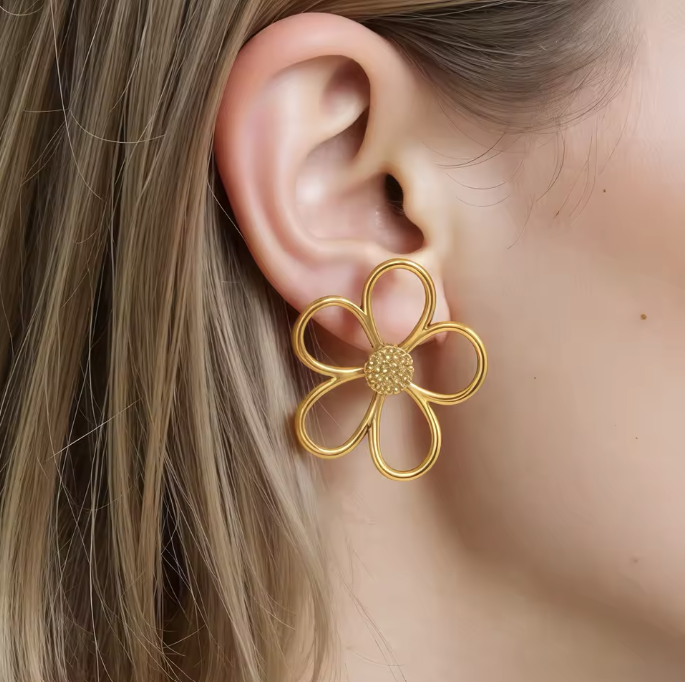 Sun-Inspired Petal Earrings in Three Finishes