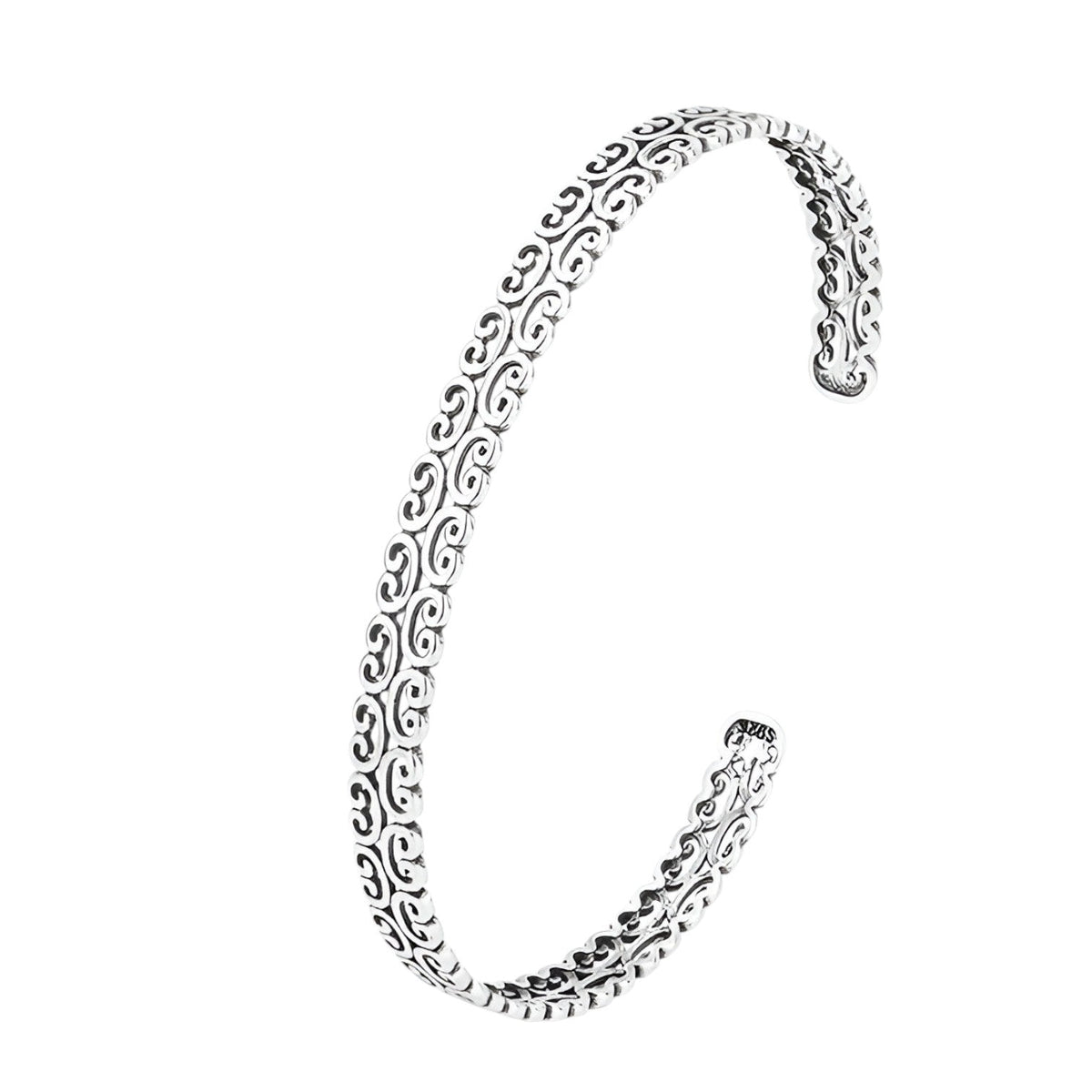 Zilverkleurige bangle met wolkendetail