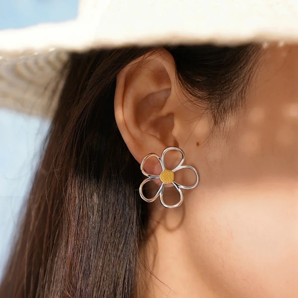 Sun-Inspired Petal Earrings in Three Finishes