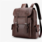 Sleek Spacious PU Leather Laptop and Book Backpack