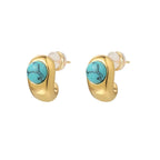 Turquoise Copper-Tone Earrings