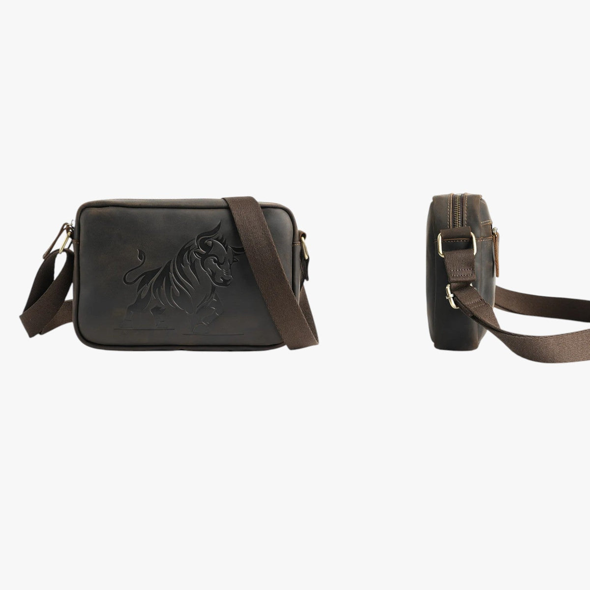 Men's Elegant Dark Brown Organised Shoulder Bag