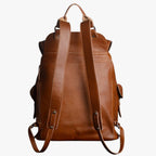 Water-Repellent Leather Travel Bag with 15-Inch Laptop Space