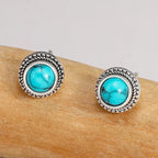 Vintage Bohemian Faux Turquoise Stud Earrings