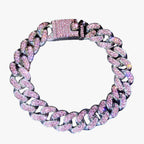 Kristallen tennisarmband met hangende hartbedels