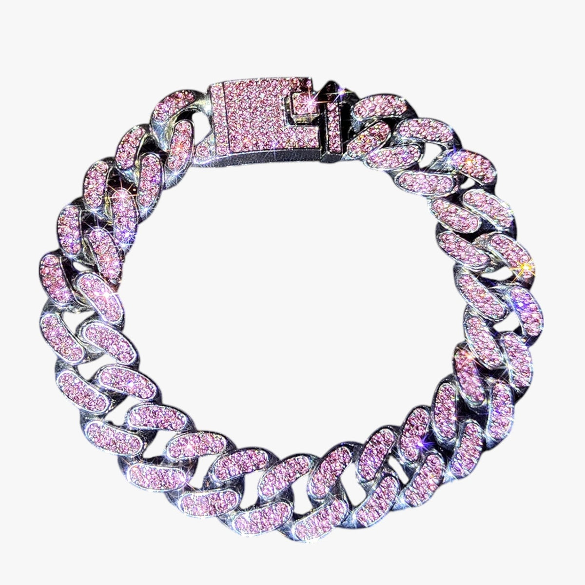 Kristallen tennisarmband met hangende hartbedels