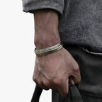 Sterling Silver Bracelet with Gold-Tone Feather Charm