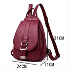 Elegant Soft Leather Backpack That Sits Evenly on Both Shoulders
