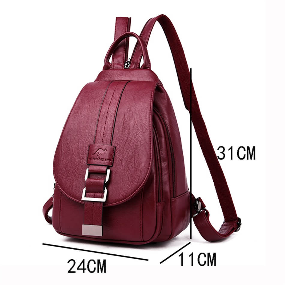 Elegant Soft Leather Backpack That Sits Evenly on Both Shoulders