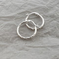 Twisted Silver-Tone Hoop Earrings