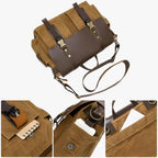 Men's Vintage-Style Messenger Bag with Tablet Compartment