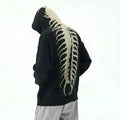 Knitted Hooded Jumper with Centipede Motif Down the Back