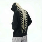 Knitted Hooded Jumper with Centipede Motif Down the Back