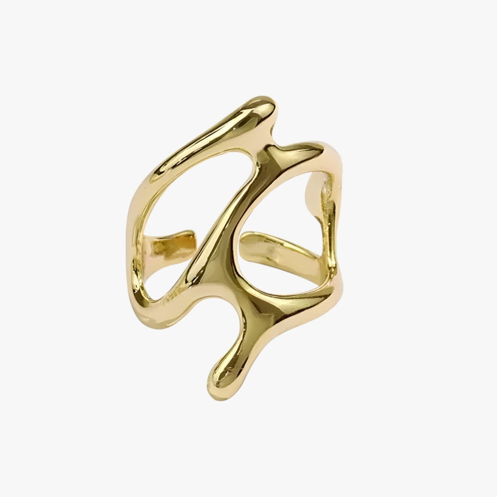 Adjustable Branch-Effect Ring in Silver-Tone