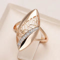 Gold-Tone Zirconia Ring with Hollow Tip