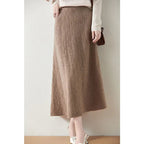 Textured Cable-Knit A-Line Maxi Skirt