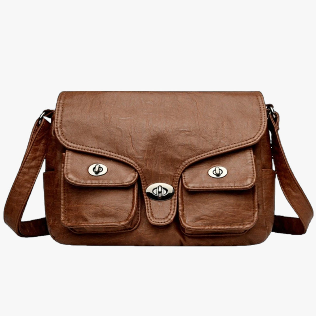 Retro-Style Soft PU Leather Lightweight Handbag